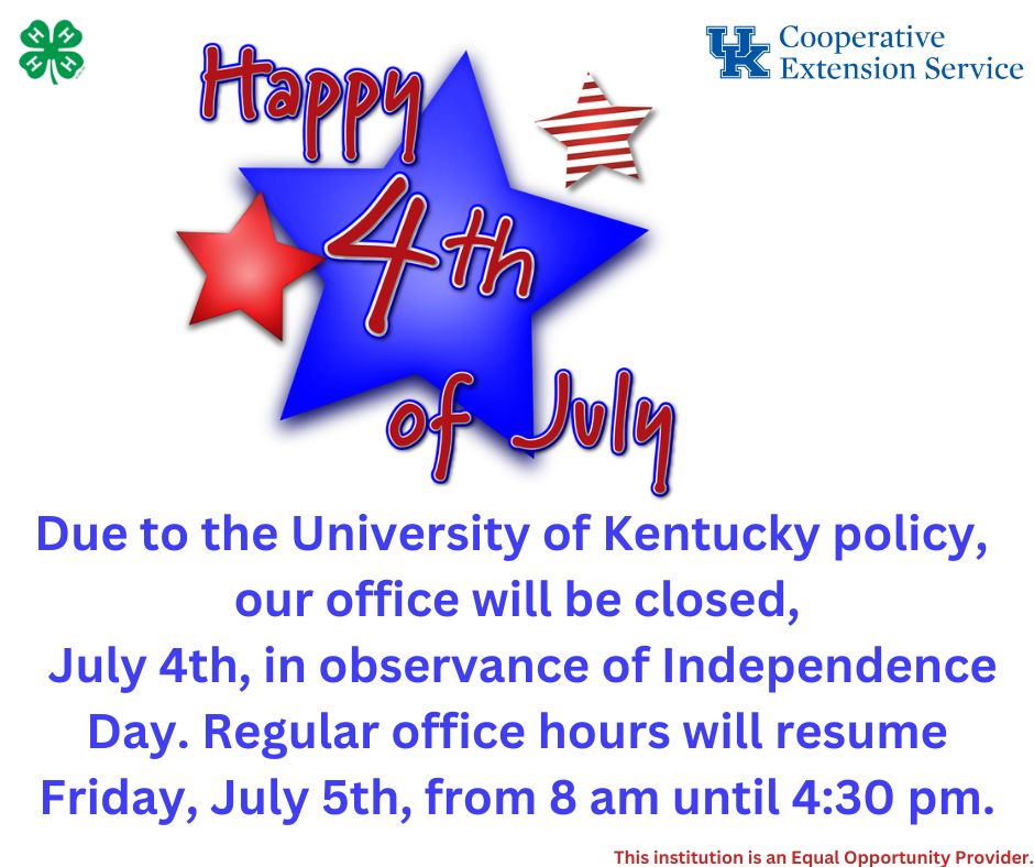 Office Closed Thursday, July 4th 